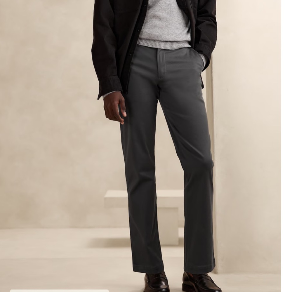 Banana Republic Men’s 5 Pocket Chino Pants Gray Slim Straight Fit Size 38x30 NWT